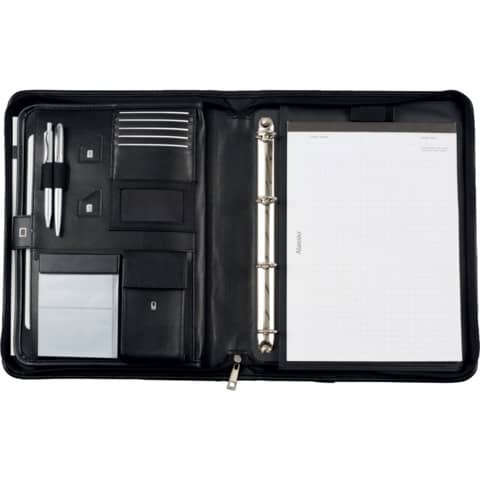 Cartella portadocumenti con custodia multiuso Alassio TRENTO in similpelle 36x5x28,5 cm A4 nero - 30114